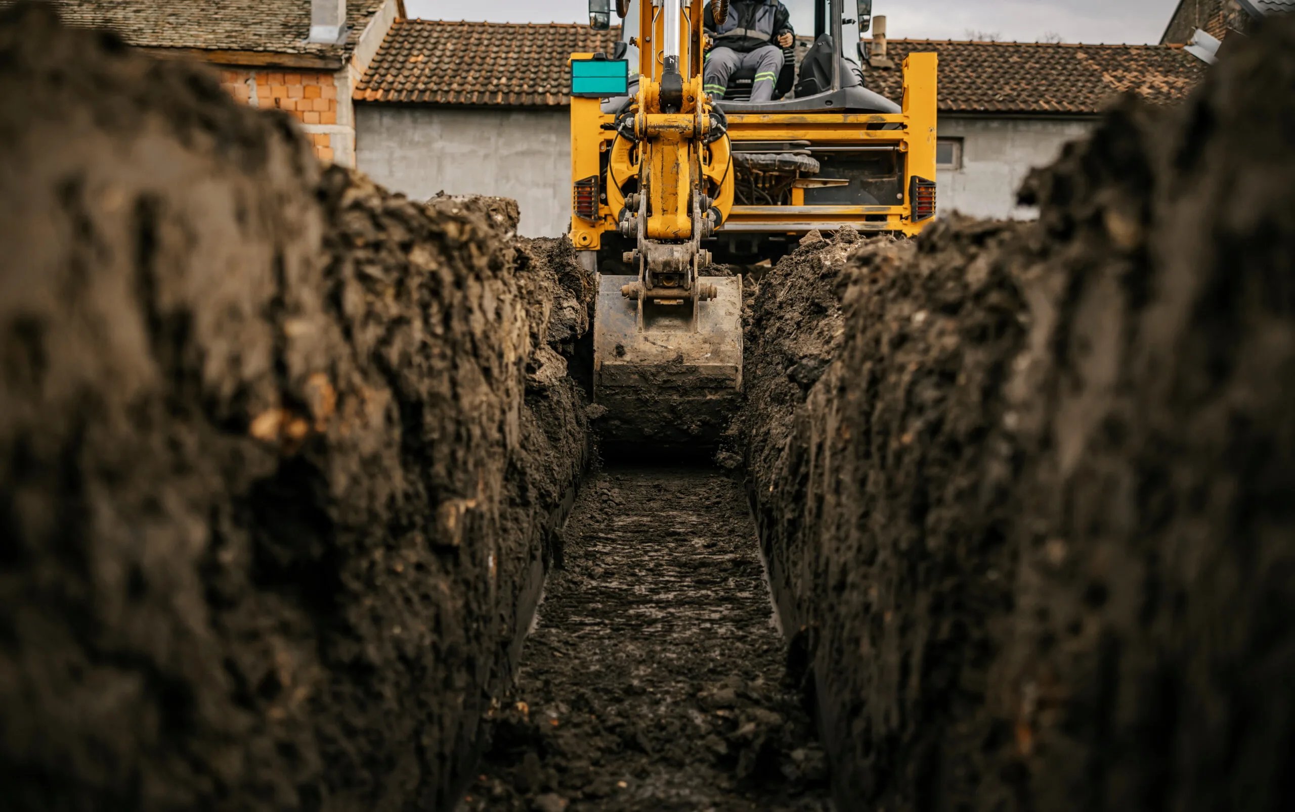 Groundworks excavation in progress, St Helens